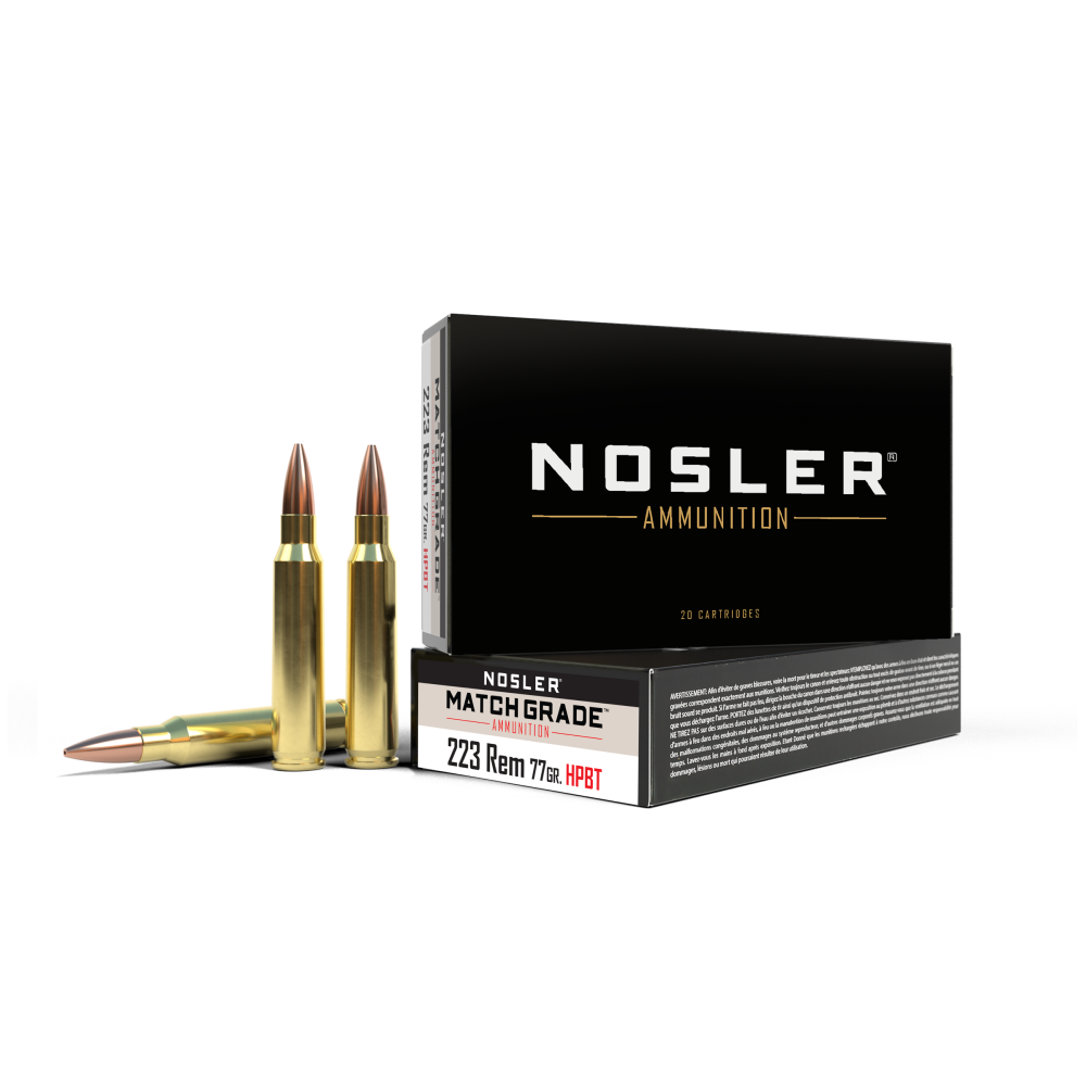 Nosler .223 Remington 77gr CUSTOM COMPETITION HOLLOW POINT BOAT TAIL Brass – 20rd