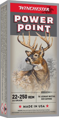 WINCHESTER SUPER-X 22-250 REM - 64GR POWER POINT 20RD 10BX/CS - Image 2