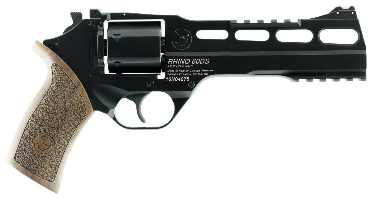 RHINO 9MM REVOLVER 60DS BLK 6 BBL 6RD