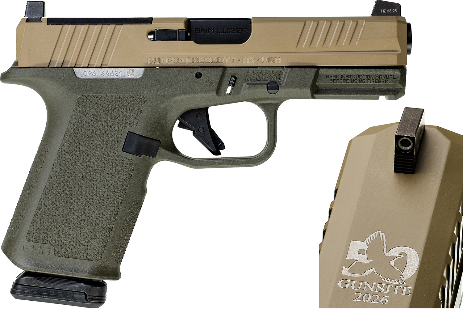 RUG RXM 9MM GUNSTE OD/FD 15DE